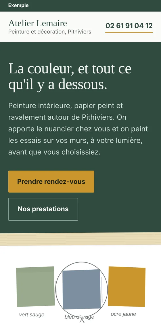 Site de l'Atelier Lemaire, vu sur un téléphone